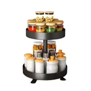 Spice Rack 360 Rotate Lazy Turntable Jar Storage Organizer Shelf Anti-Slip Tray