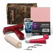 Speedy-Carve Block Printing Deluxe Kit - Ink, Brayer, Lino Handle, Cutters - Sup
