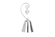100 Bulk Buy Pack of Silver Wedding Kissing Bell Name Card Stand Holder with Heart in Ring Bomboniere Favour Gift