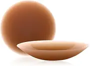 [QueenVibes] Reusable Silicon Nipple Cover, UltraThin Adhesive Breast Covers, Pasty Bra Pad, Invisible Pasties No Show Bra (Large++ (D-DDD+ Cup), Coco Brown), Coco Brown