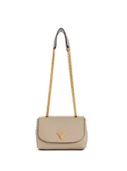 GUESS Women's Beige Cosette Mini Crossbody Flap Bag