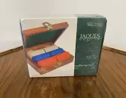 Genuine Jaques London 120 Casino Gaming Chips Poker Chips With Mahogany Box