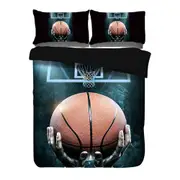 Kids Basketball Soft Doona Duvet Quilt Cover Set Single Queen King Size Bedding