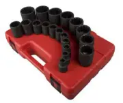 2819 1/2-Inch Drive 12-Point SAE Impact Socket Set, 19 Piece