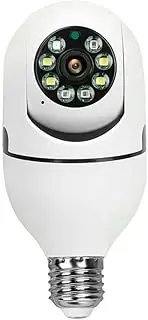 1080p Light Bulb Camera, Wireless WiFi Home Security Camera, 2 Million High-Definition Pixels, 360 Degree Panoramic, Dual Light Source Day and Night Full Color (Included 128g Sd Card)-D