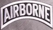 Embroidered Military Patch U S Army Airborne Shoulder Tab NEW white on black