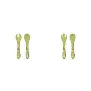 2x Sassi Silicone Cutlery Set Cracky the Dinosaur Baby/Childrens Tableware 6m+