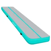 Powertrain 8m x 1m x 20cm Air Track Inflatable Gymnastics Mat Tumbling (Grey Green)