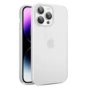 For iPhone 15 Pro Translucent Matte Phone Case PC+TPU Skin-touch Cover with Glass Lens Film