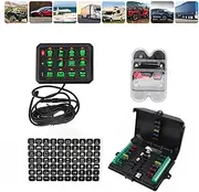SustVita IP65 Weatherproof Shockproof Panel, Universal RGB Style Circuit Control Box 12 Gang Switch Panel for Truck ATV Boat UTV
