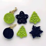 Set of 6 Angel Crochet Snowflake Christmas Tree Ornaments |Baubles Handmade