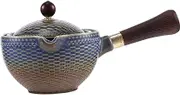 Hoement Ceramic Teapot with Side Handle Rotating Tea Pot for Effortless Brewing Elegant Design for Home Office Use Present for Tea Lovers