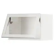METOD wall cab horizontal w glass door, white/Hejsta white clear glass, 60x37x40 cm