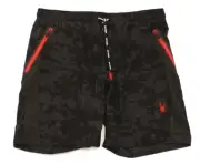 Spyder Active ProWeb Black Pattern Stretch Athletic Shorts Men's M NWT