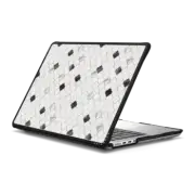 MacBook Pro 14-inch (M1 - M4) Impact Case Chic black white silver quatrefoil geometric shape pattern