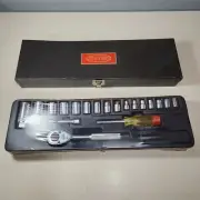 UNOPENED Vintage Tru-Test USA Socket Set With Original Metal Toolbox Tool Case