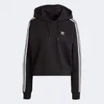 ADIDAS 上衣 女款 長袖上衣 帽T 運動 三葉草 亞規 3S SHORT HOODIE 黑 IU2424