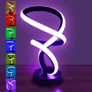 Aialun Modern Spiral RGB Table Lamps Set of 2, Unique LED Dimmable Bedside To...