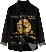 [Generic] Men Long Sleeve Under Shirt Shirt On A Dark Desert High Way Cool Wind in My Hair Workout Pack