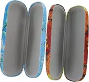 [Generic] 2pcs Sunglasses for Men Chain Sunglasses Case Travel Display Double Readers Multiple Clear Sunglasses Case Hard Shell Glasses Case Art Organizer Case for Women Stackable Light Pu