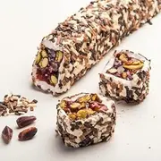RUBY Premium Turkish Delight - 500g - Chocolate chips coated wrap with Pistachio & Chocolate.