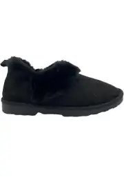 Isaac Mizrahi Live! Microsuede Bootie Slippers with Faux Fur Black