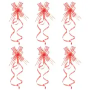 40Pcs 2.4" Chiffon Pull Bows Present Wrapping String Bows Ribbon Red
