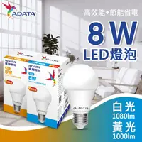 在飛比找momo購物網優惠-【ADATA 威剛】8W 高亮度 LED燈泡-3入組(高效能