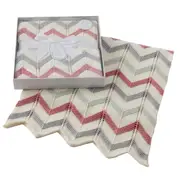Nordic Kids 75x100cm Blush Zig-Zag Baby Cotton Knit Blanket For Cot/Pram Cloth