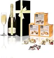 Purely Gourmet Chandon Sparkling Wine with Chocolate Gift Hamper – Presented in a Luxury Black Gift Box with Rocky, Snowy & Desert Road for Every Sweet Tooth - A Gift Hamper That Brings Joy to Any Occasion