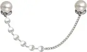 [AOAODIMP] Pearl Chain Collar Pin Cuban Link Chain Lapel Pin Pearl Tie Pin Men Corsage Pin for Suit Coat