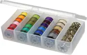 8155AB Sew-Lutions Bobbin Box, Sewing Bobbin Organizer, [1] Plastic Storage Case