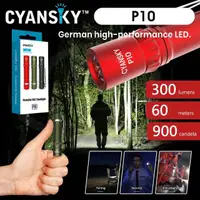 在飛比找momo購物網優惠-【CYANSKY】錸特光電 P10 AA筒 300流明(ED