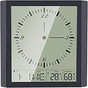 Digital Thermo-Hygrometer Thermometer & Hygrometer & Square Clock Minimalist Wall Clock with Calendar Alarm and Snooze Indoor Temperature Humidity Indicator
