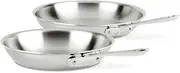 [All-Clad] 410810Q17 D3 Stainless Steel Frying Pan,Silver, 8-Inch and 10-Inch