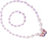 [Healeved] 1Set Butterfly Jewelry Necklace Bracelet Kit for Aged Durable Beaded Accessories for Parties and Dress Up Fun