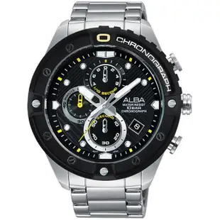 【ALBA】ACTIVE 運動時尚計時腕錶-黑/46mm(VD57-X071D/AM3323X1)