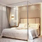 AIKASY Outer Bed Support Canopy Bed Frame Post King Size Stainless Steel Bed