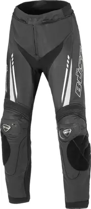 Büse Imola Motorcycle Leather Pants, black-white, Size 27 for Men Black White