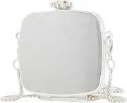 [Qianly] Purse Stylish Mini Women Wallet for Vacation Travel Everyday Wear Commuting, Silver Color Square