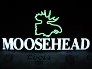 NEW MOOSEHEAD CANADIAN LAGER BEER " HEAD IN MOTION " LED BAR LIGHT PUB SIGN RARE