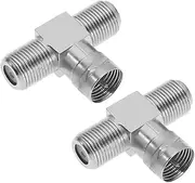 eMagTech 2PCS Male F-Type Connector to 2 Way F-Type Female Y Splitter Antenna Adapter Converter Coaxial Cable Splitter Connector for FPV Antennas CB Radio Scanner