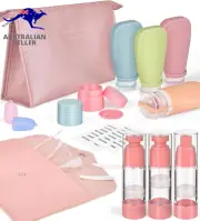 19 Pack Travel Bottles for Toiletries, TSA Approved Refillable Squeezable Leak P
