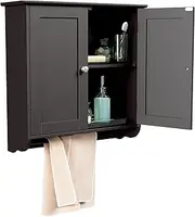MOIDEI Bathroom Storage Medicine Cabinets Organizer - Over The Toilet Storage Cabinet,2 Door Adjustable Shelves,Coffee Bathroom Cabinet Wall Mounted, Cabinet for Bathroom Laundry Room Kitchen