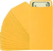 uxcell Money Envelope, 50 Pack 6.5" x 3.5" Cash Envelopes Money Holder Bags Budgeting Saving Challenge Letter for Gift Coins Checks Tickets Jewelry Passport Card, Deep Yellow