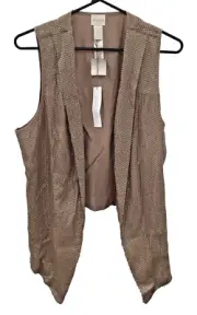 Chico's Vest Size 1 Open Front Sequin Sleeveless NWT