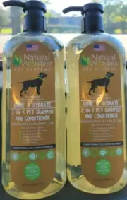 2 Oatmeal Shine & Hydrating 2-in-1 Pet Shampoo & Conditioner 32 fl oz[ Lot Of 2]