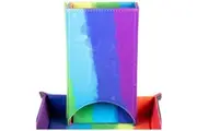 Fold Up Velvet Dice Tower (Watercolour Rainbow)