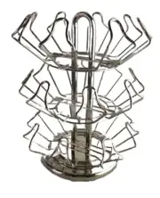 K Cup 24 Coffee Pod Display Holder Rack Rotating Carousel Countertop Chrome Tool