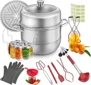 Stainless Steel Canning Pot with Canning Supplies Kit Water Bath Canner with Rac
